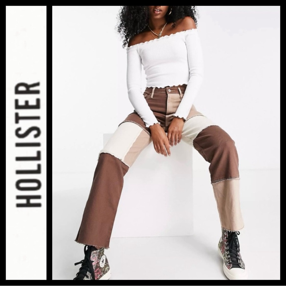 Hollister Ultra High Rise Patched Dad Jean